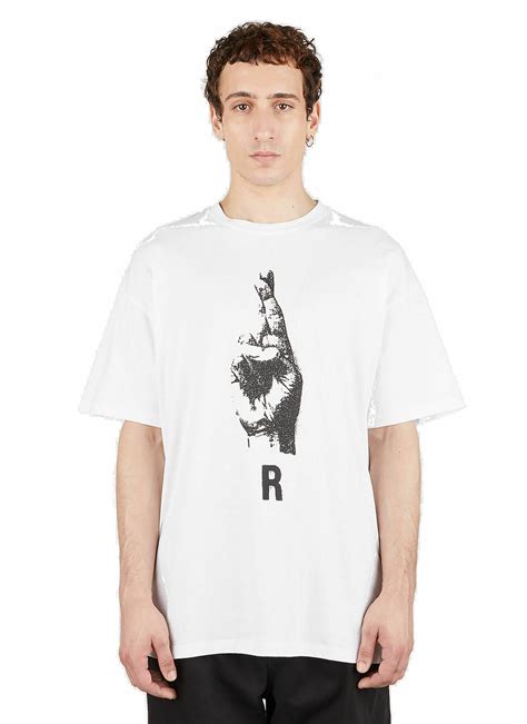 raf simons dior t-shirt graphic white from|Raf Simons Graphic Print Crew Neck T.